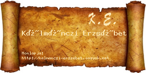 Kálmánczi Erzsébet névjegykártya